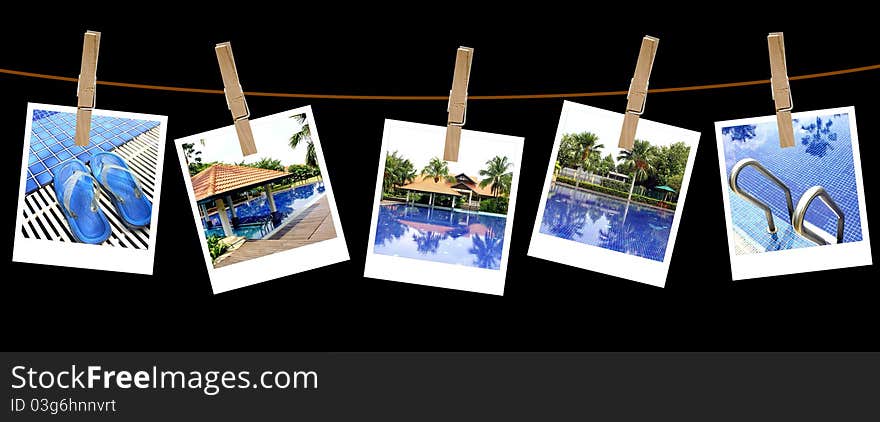 Vacation Pool Photography On Clothespins