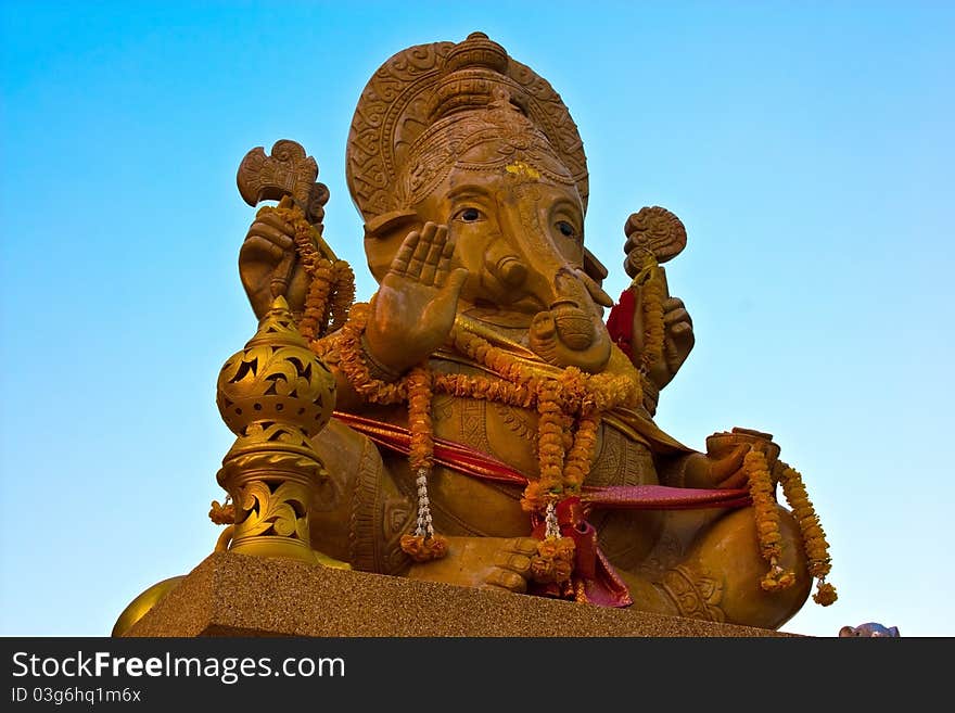 Thai art carved stone Ganesh. Thai art carved stone Ganesh.