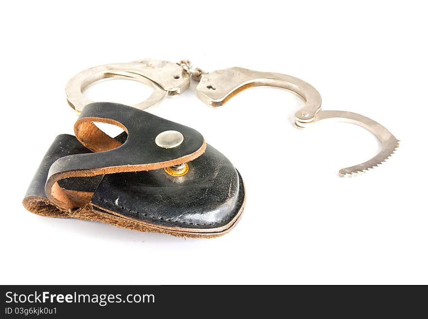 Handcuffs isolated on white background