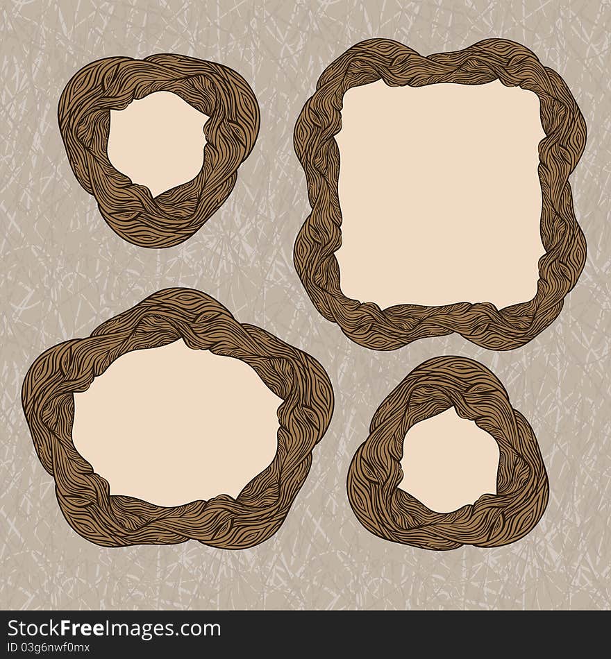 wooden oak frames on seamless grunge background