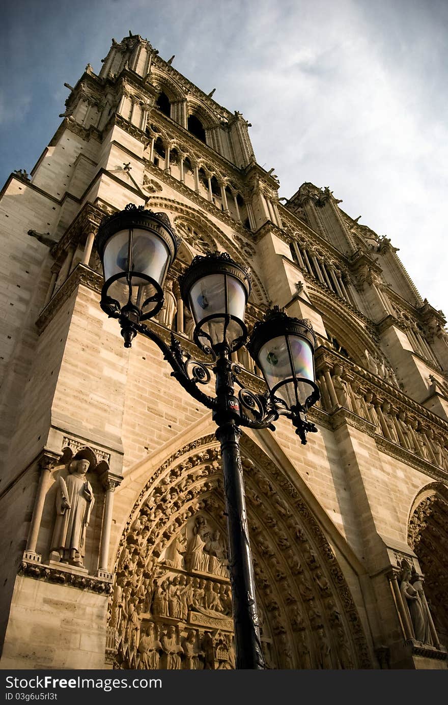 Beautiful view of Notre Dame Cathedral in Paris