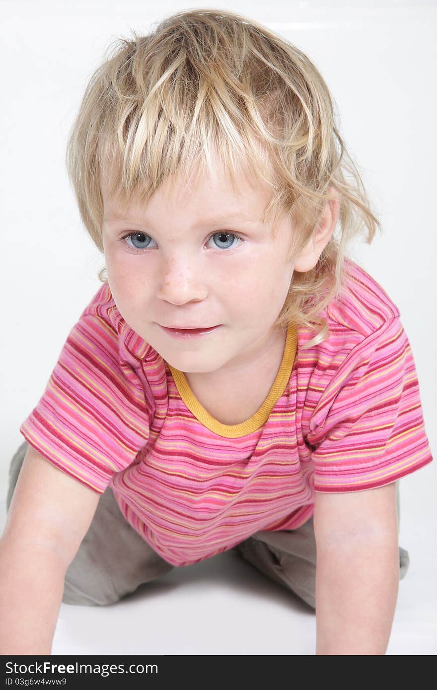 Cute child over white background