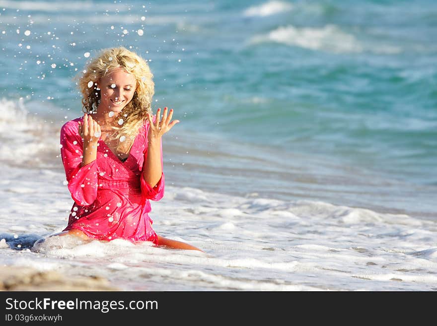 Beautiful woman on beach