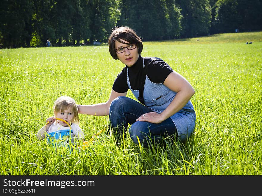 Young mothers in the park