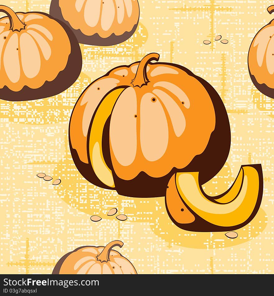 Pumpkin on a braided background