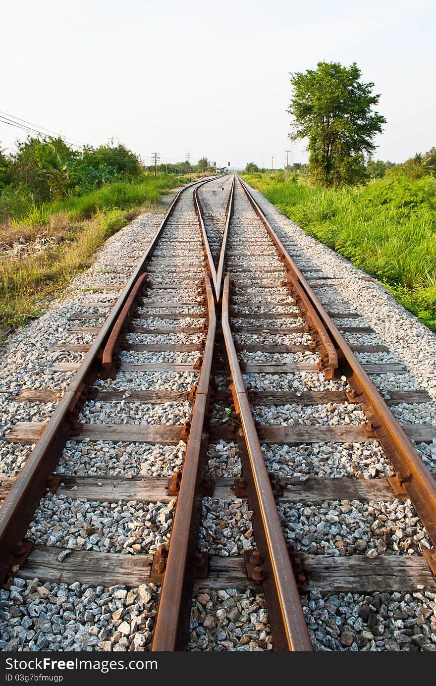 This railway is very long in Chonburi, Thailand. This railway is very long in Chonburi, Thailand.