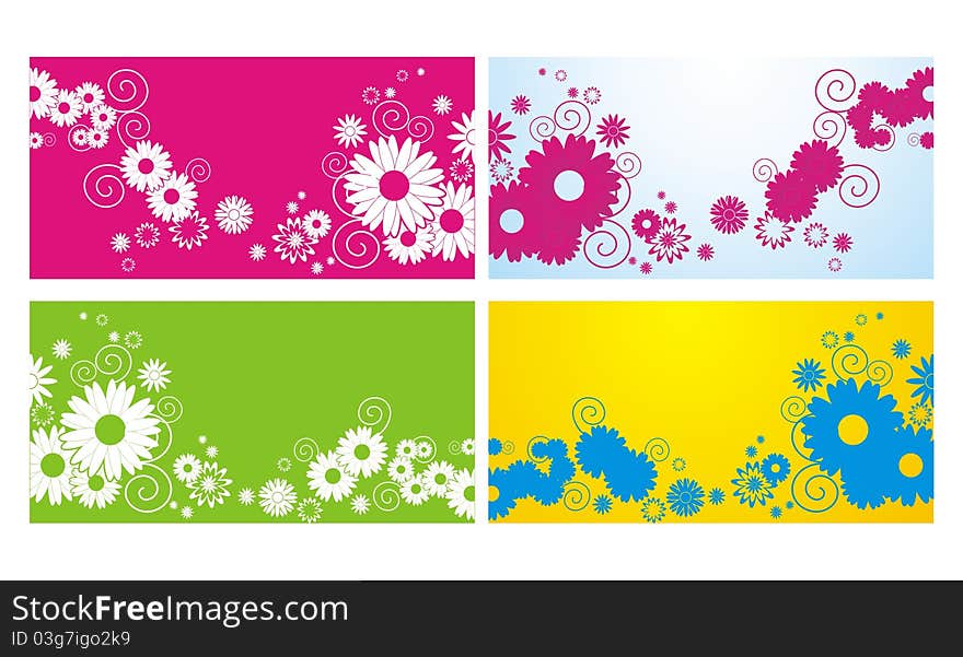 Bright banner with a stylized flower. Bright banner with a stylized flower