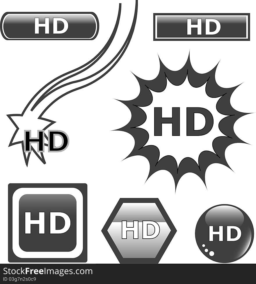 HD glossy web button set