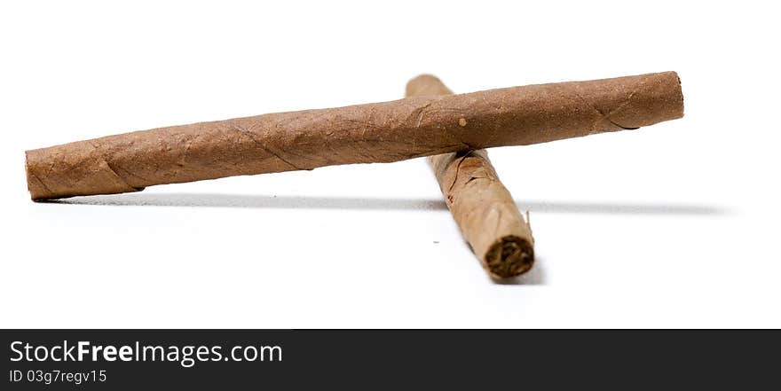 Cigars on white background cut out