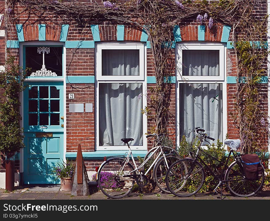 A romantic door with decorations in the Netherlands.