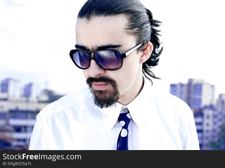 Portrait Of  Young Man In Sunglasses.