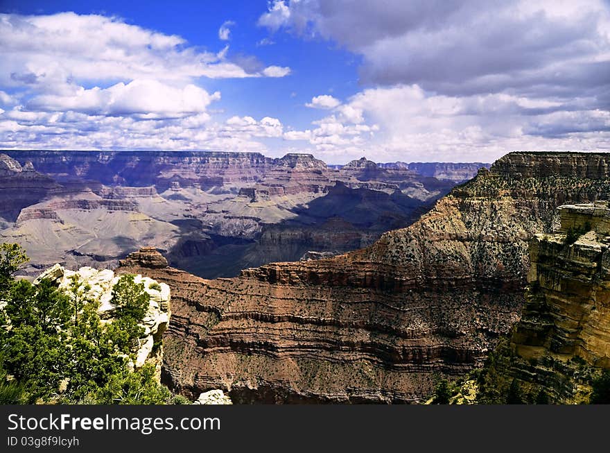 The beautiful view of the South Rim Canyons. The beautiful view of the South Rim Canyons