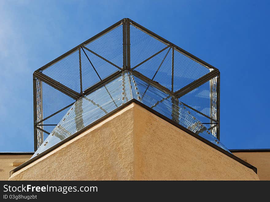 A mosque minaret seen from below.