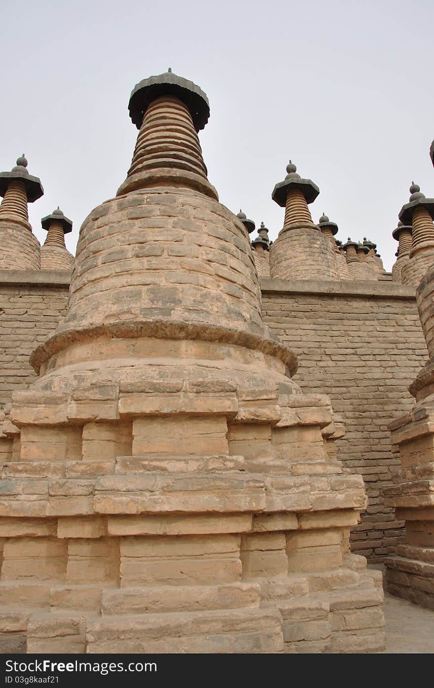 It is the famous 108 Pagoda beside qingtong gorge, ningxia province, china.