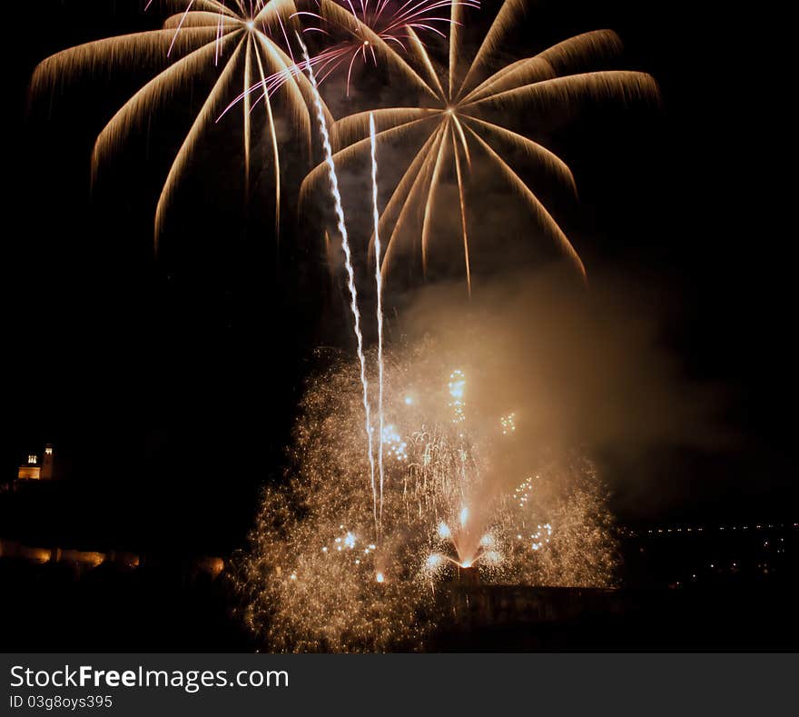 Easter Fireworks in Veliko Tarnovo / Bulgaria. Easter Fireworks in Veliko Tarnovo / Bulgaria