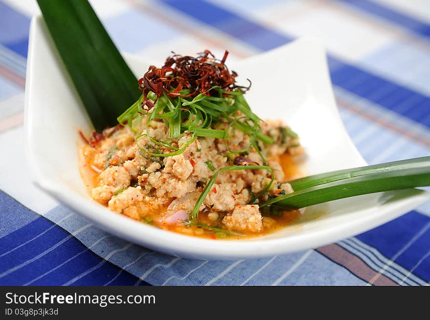 Spicy pork salad - thailand food. Spicy pork salad - thailand food