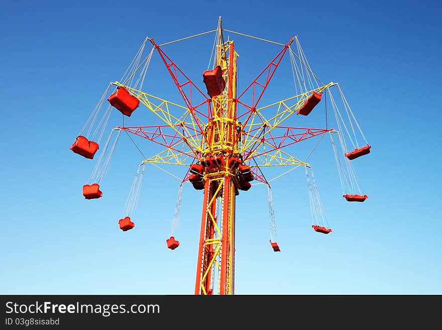 Roundabout against the blue sky