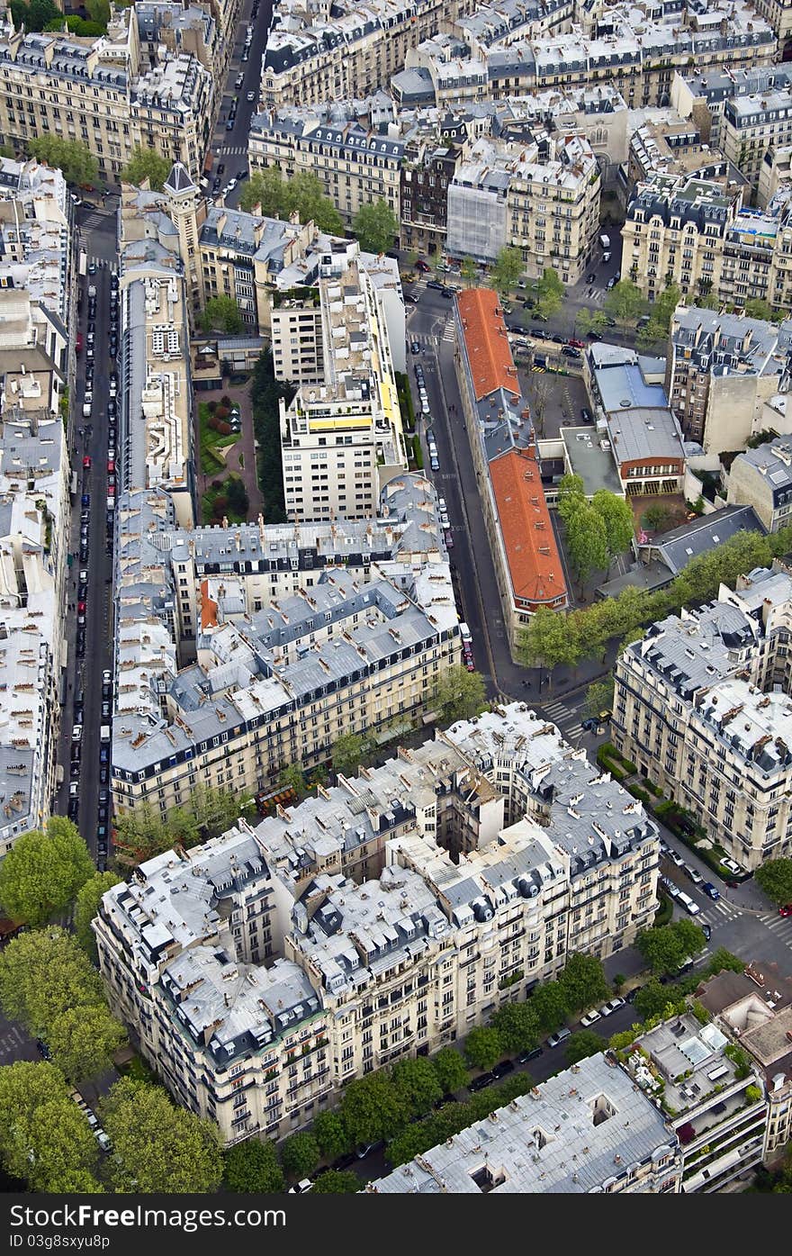 Center of Paris from the top