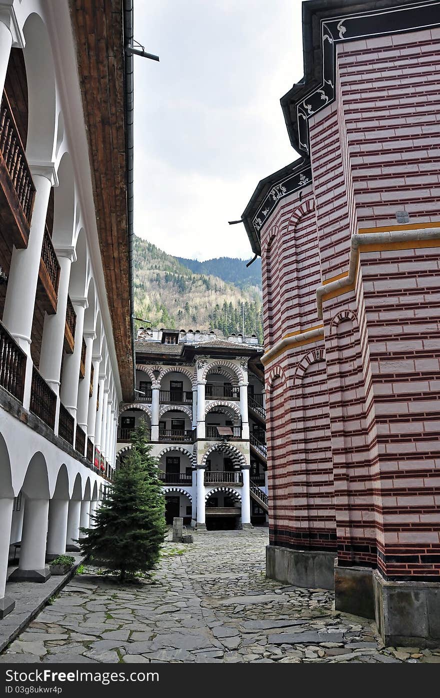 Rila corridor and church architecture near sofia in bulgaria