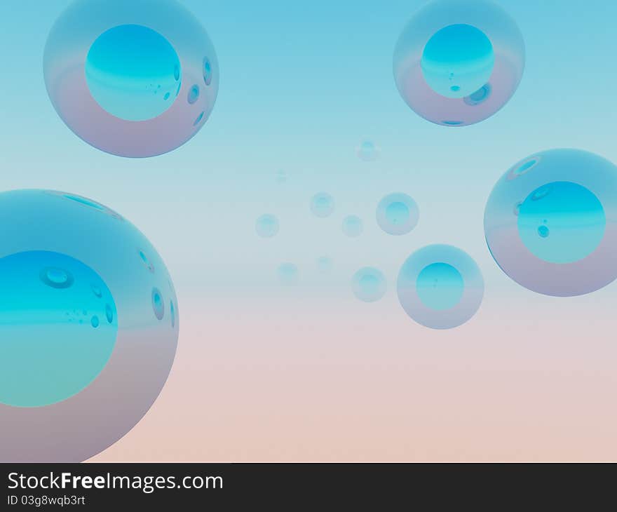 Background framed with crystal spheres swirling  off into the horizon. Background framed with crystal spheres swirling  off into the horizon.