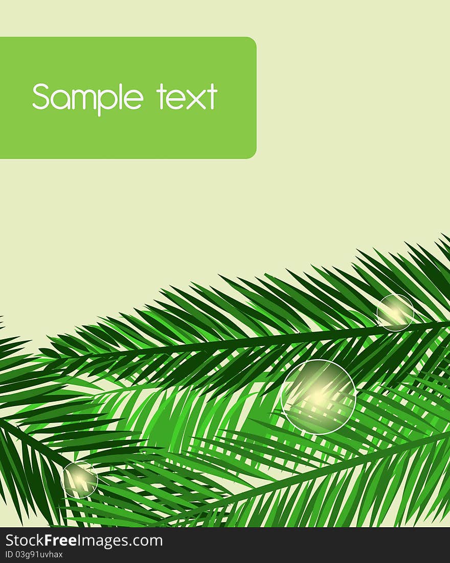 Green Vector seamless background with palm leafs. Green Vector seamless background with palm leafs