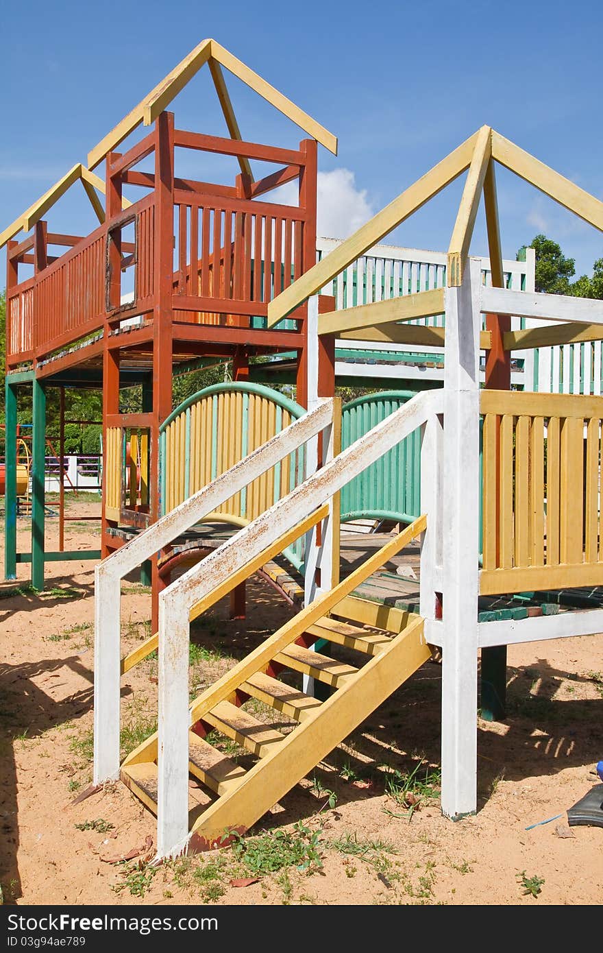 Colorful Playground and blue sky