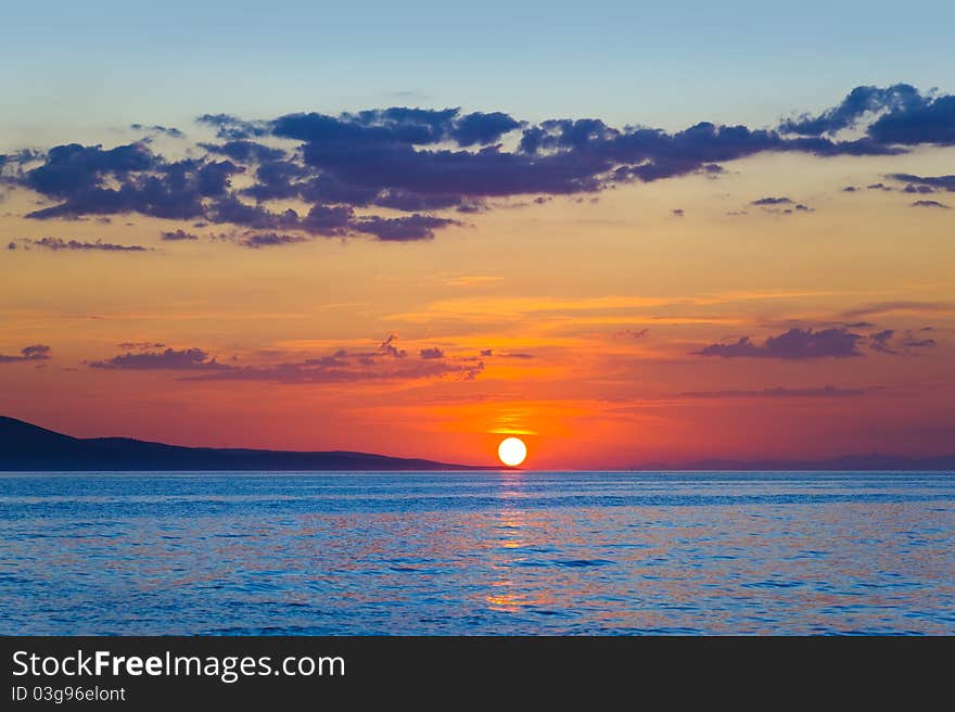 Sea and sunset - nature vacations background