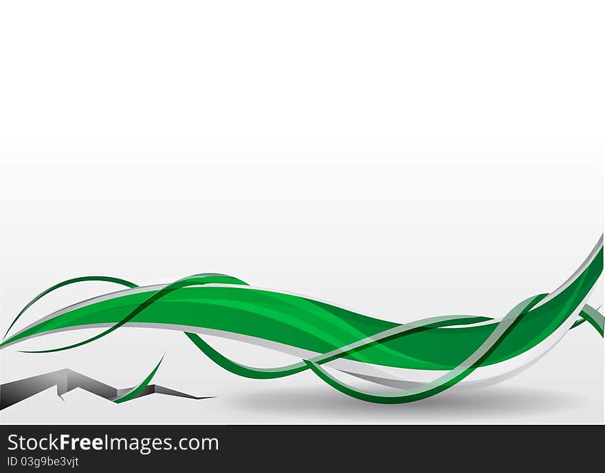 Green vector background with crack. Green vector background with crack