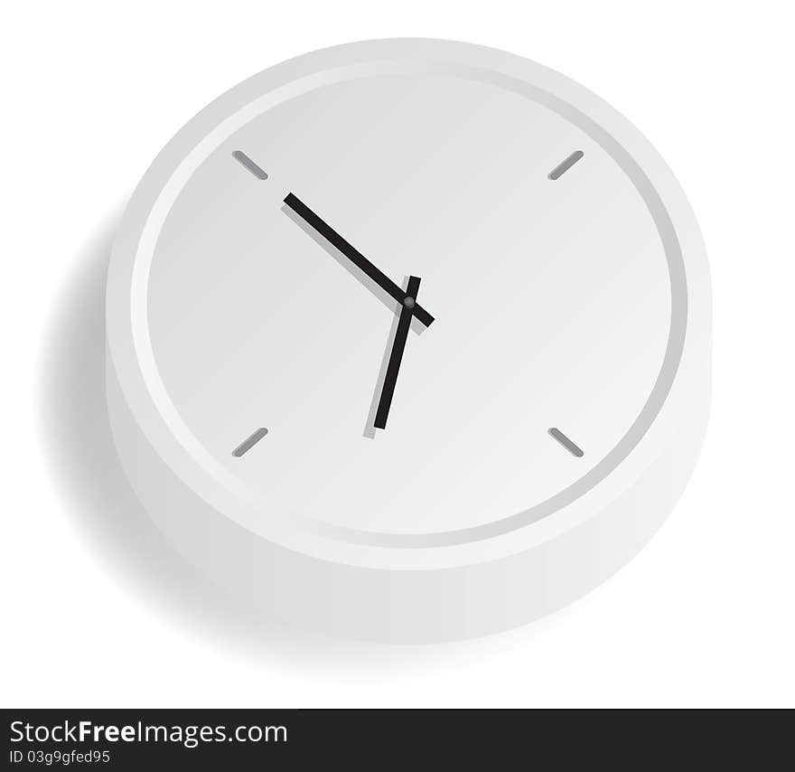 Strict and stylish watch with hour and minute hands. Vector image. Strict and stylish watch with hour and minute hands. Vector image