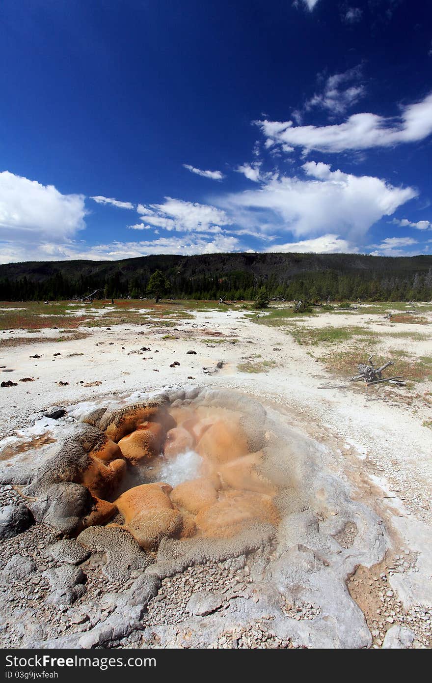 Biscuit Basin Spring Scenic Area in South Yellowstone National Park.