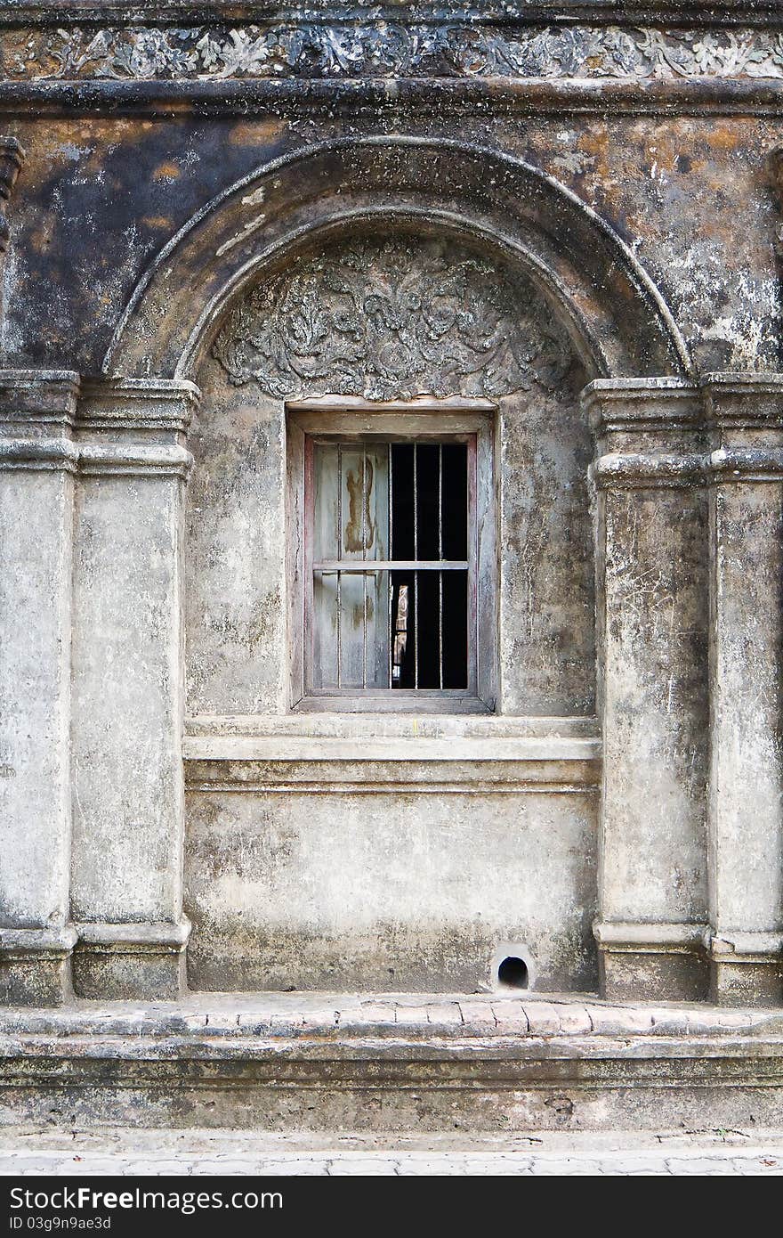 Arch window ancient wall