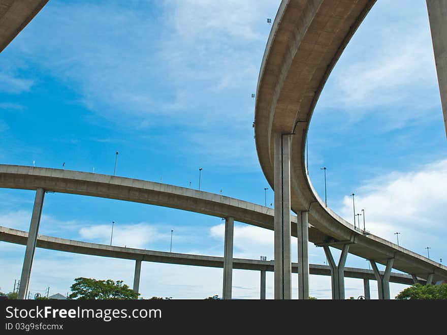 Bhumibol Bridge, The Industrial Ring Road Bridge in Bangkok, Thailand