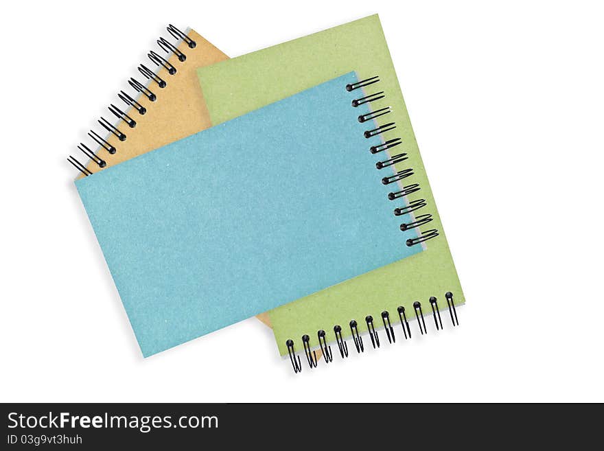 3 Color of Recycle notebook isolate