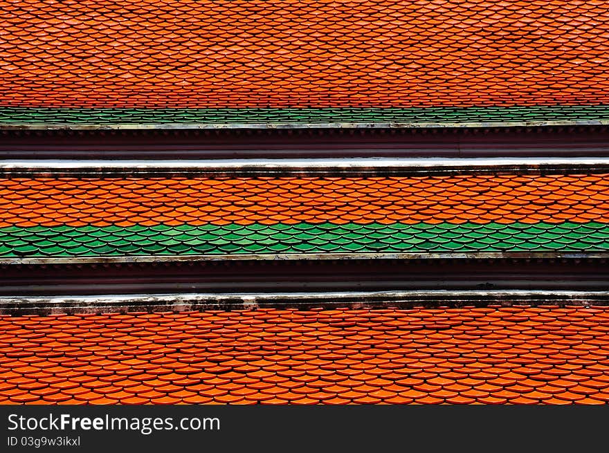 Thai temple roof architecture outdoor