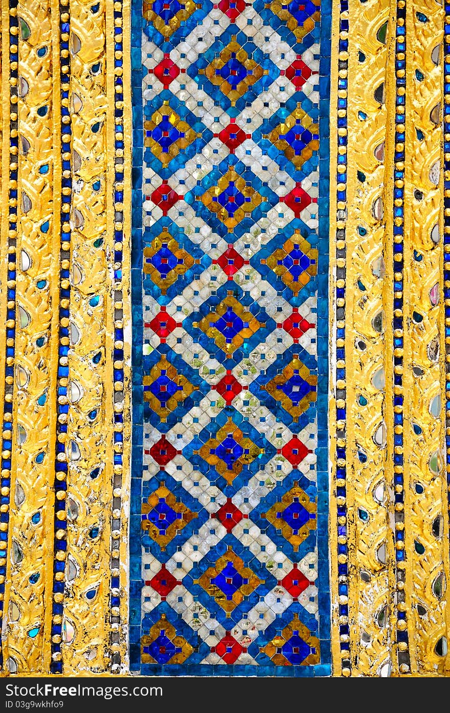 Glazed tile in Temple thailand