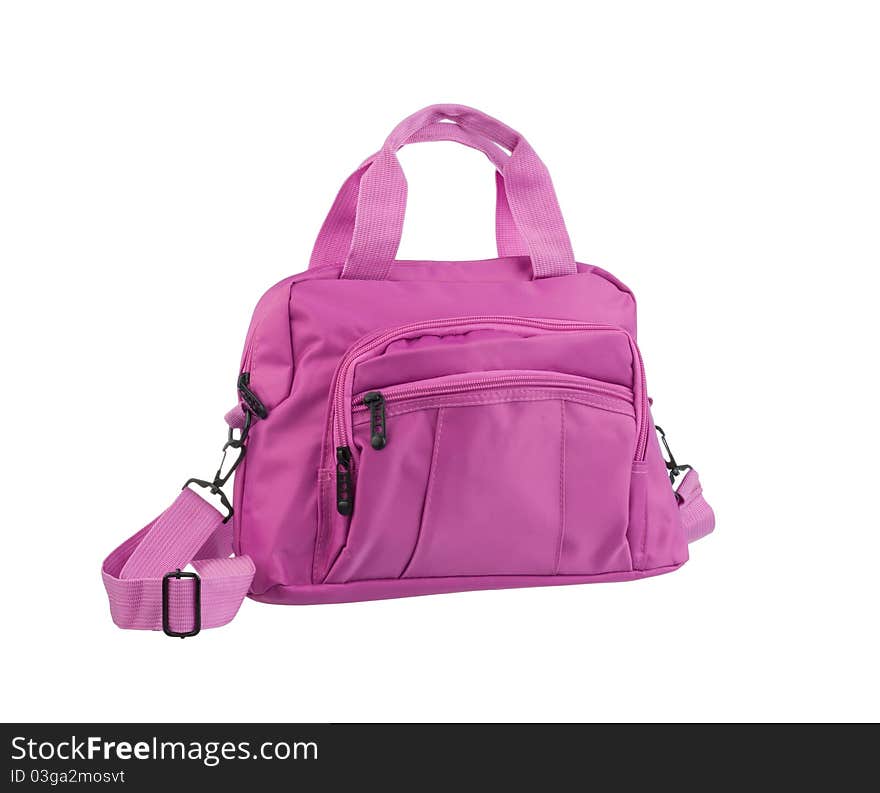 Pink lady bag isolated