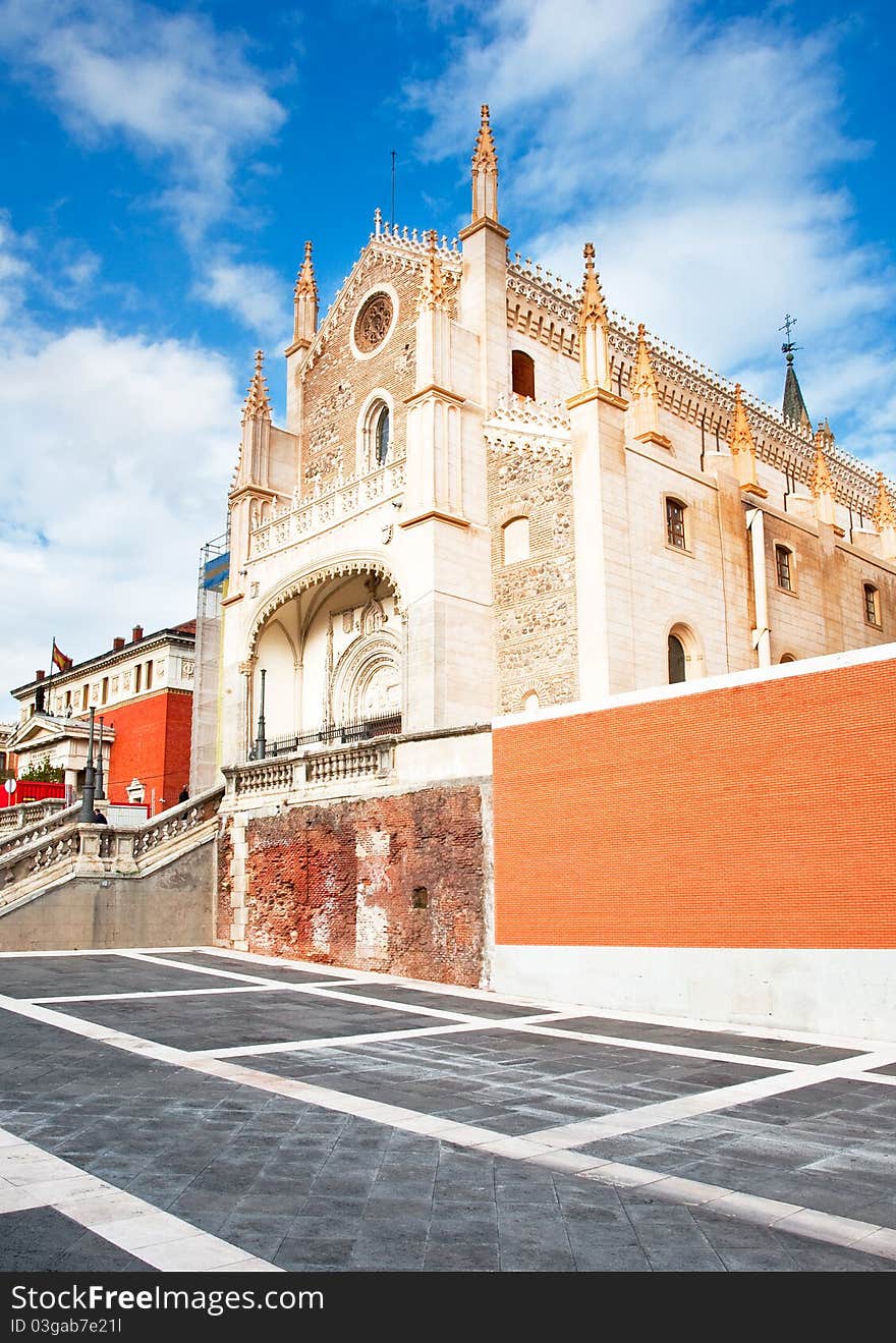 Nice church in Madrid at summer