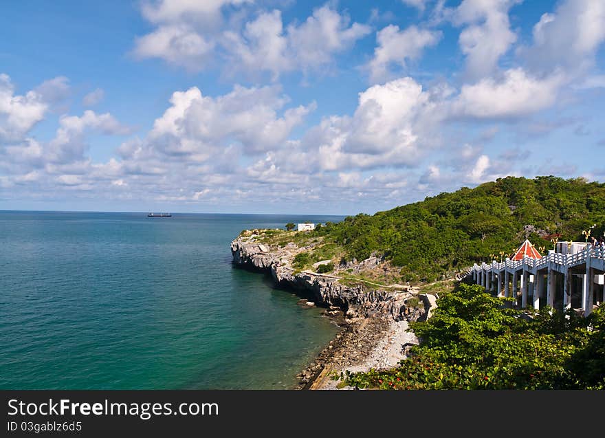 Beautiful coast and blue sky in Thailand balance