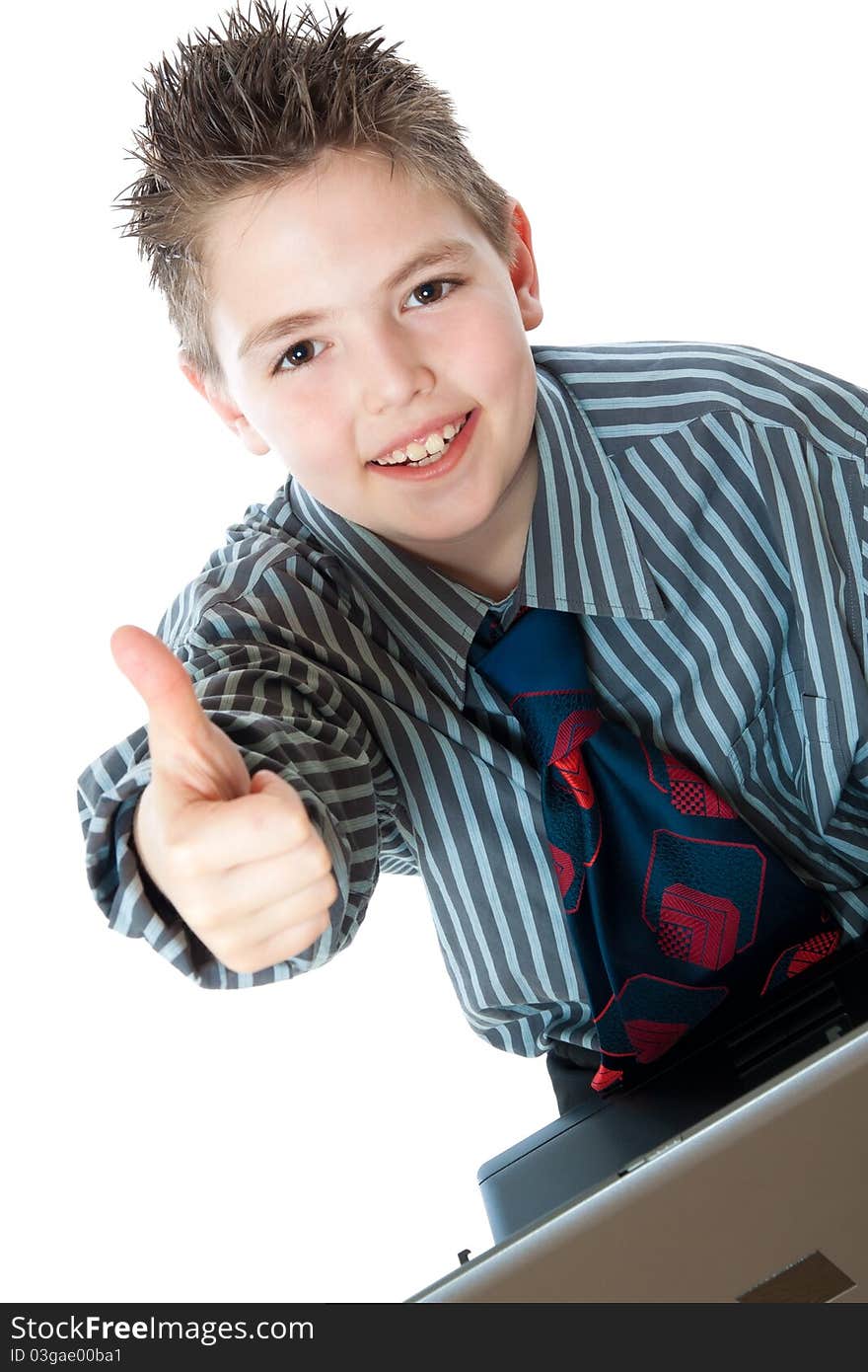 Portrait of the successful business boys isolated on white. Portrait of the successful business boys isolated on white