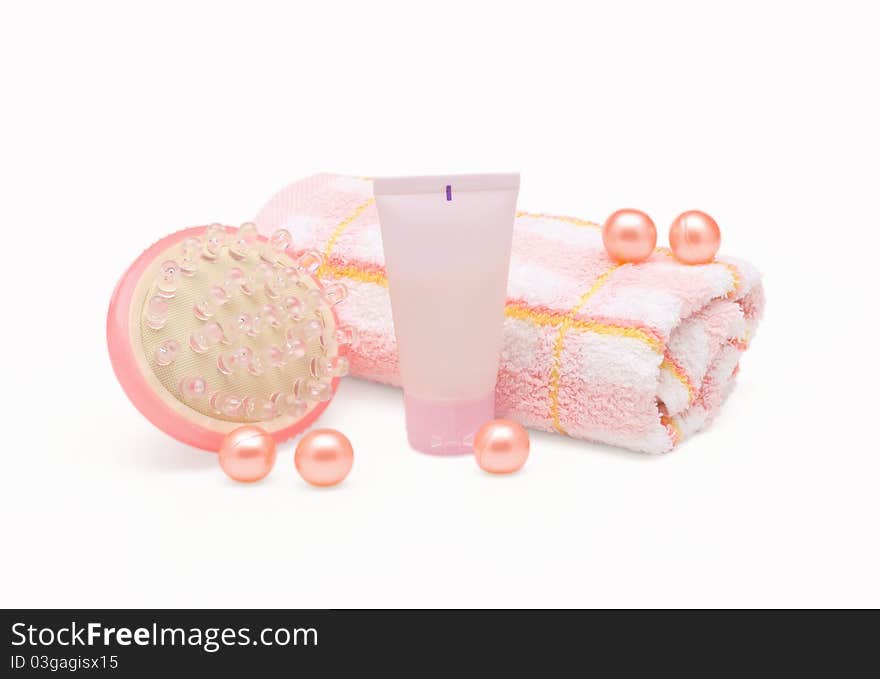 Massager, Cream And Towel