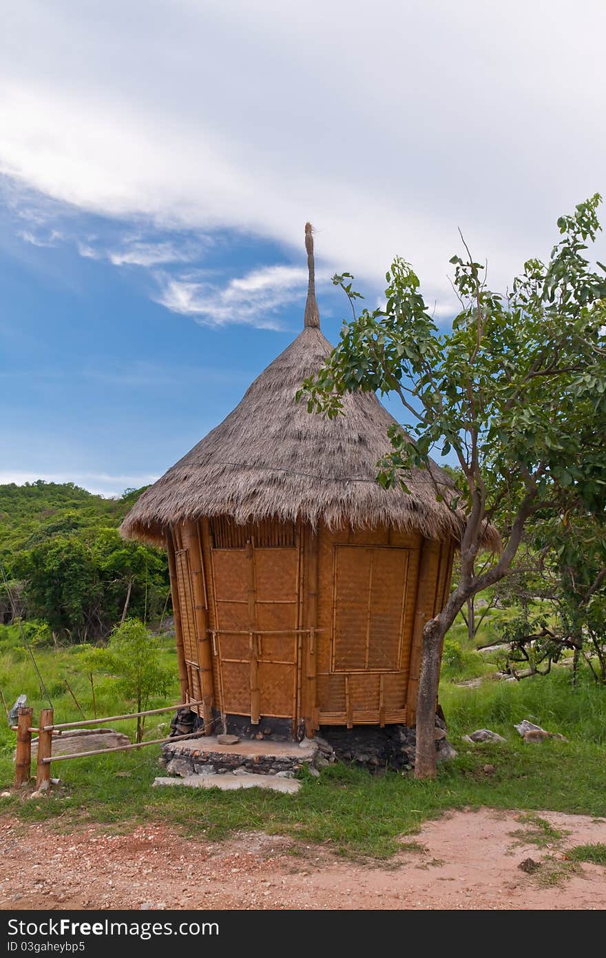 Thai style hut on mountain