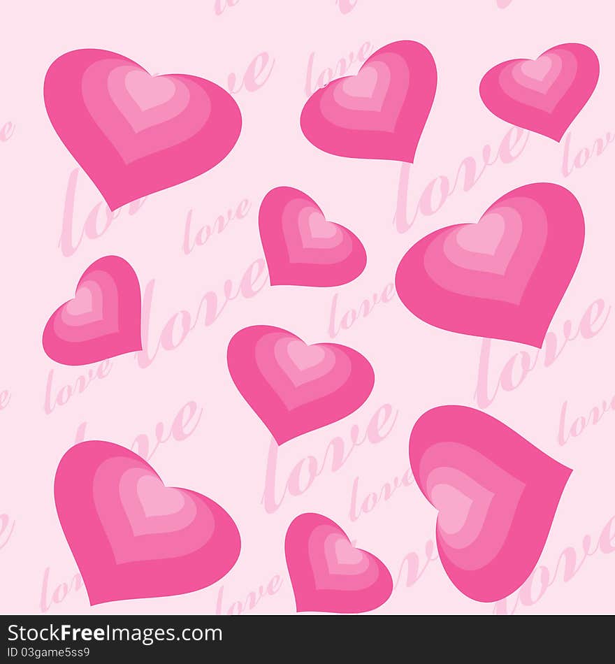 Abstract seamless texture on the theme of love. Abstract seamless texture on the theme of love