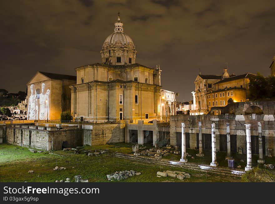 Rome - Santi Luca e Martina church and Roman Forum