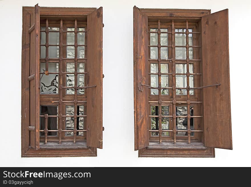 Wooden windows of old Historical Turkish houses