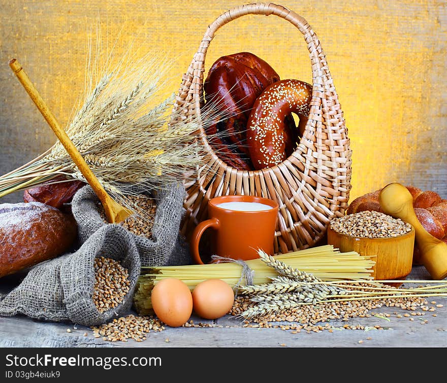 Wheat bread with a close-up