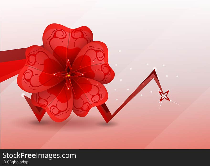 Abstract Background. Red Flower.