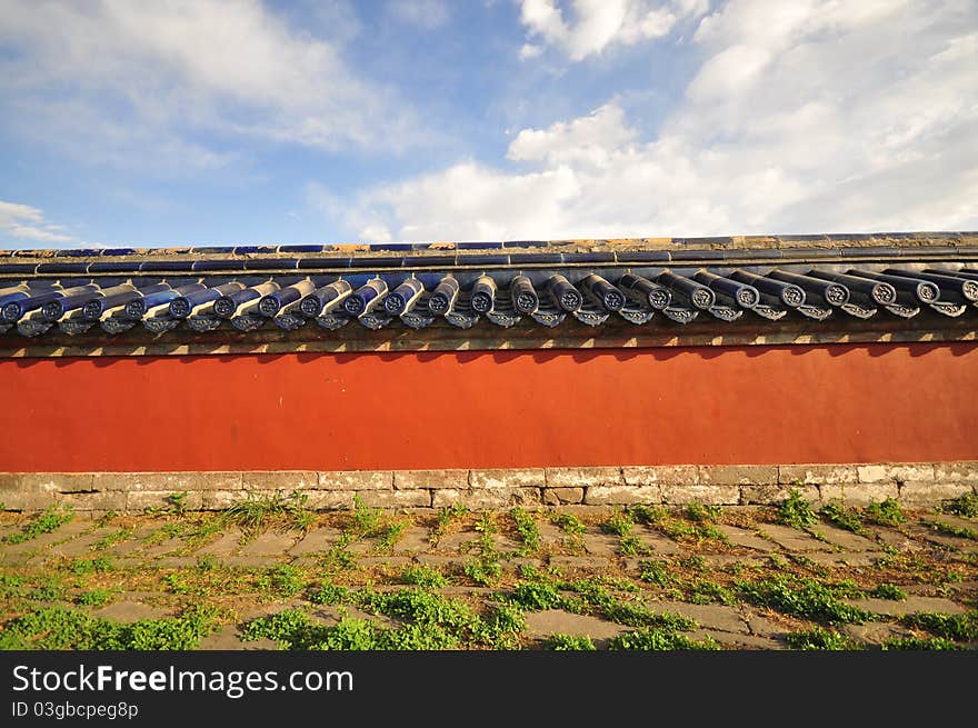 Picture of traditional chinese wall with old roof tiling for photoshop, editing purposes. Picture of traditional chinese wall with old roof tiling for photoshop, editing purposes.