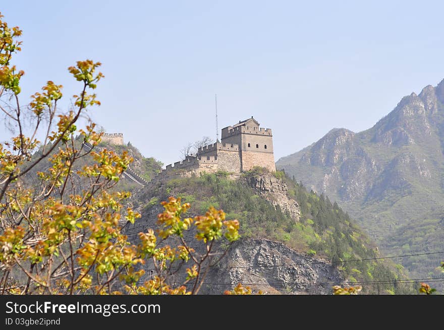 Scenic view of The Great Wall. Scenic view of The Great Wall