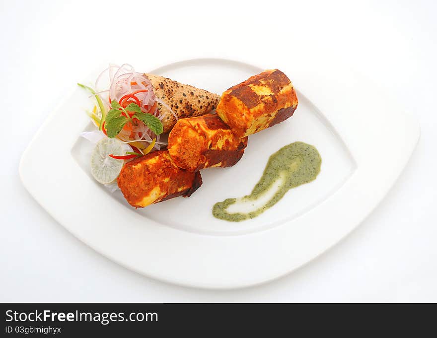 Fried fish with green chilli sauce. Fried fish with green chilli sauce