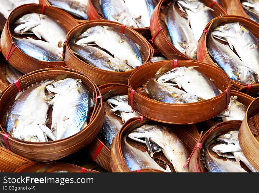 Fish on packet in thai market